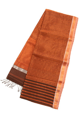 Brown Handloom Maheshwari Saree 10073720