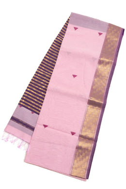 Pink Handloom Maheshwari Saree 10073722