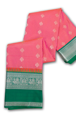 Peach Lightweight Fancy Kanjivaram Silk Saree with Contrast Pallu 10074883