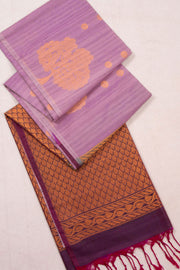 Mauve Jute Weave Kanjivaram Vegan Silk Saree 10074636