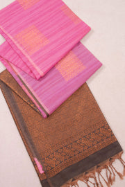 Pink Jute Weave Kanjivaram Vegan Silk Saree 10074638