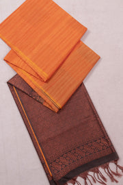Orange Jute Weave Kanjivaram Vegan Silk Saree 10074647