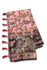 Pink Kalamkari Printed Malai Cotton Saree 10074681
