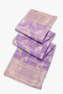 Purple Banarasi Tissue Silk Saree 10074699