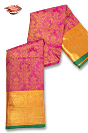 Cherry Magenta Bridal Kanjivaram Tissue Silk Pure Zari Saree 10074751