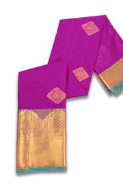 Purple Kanjivaram Vegan Silk Saree with Contrast Pallu 10074871