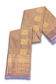 Brown Kanjivaram Vegan Silk Saree with Contrast Pallu 10074876