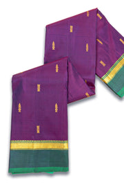 Purple Kanjivaram Pure Silk Saree with Contrast Pallu 10074925
