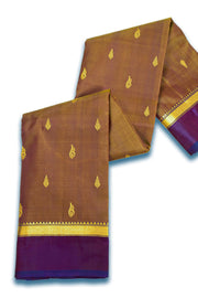 Brown Kanjivaram Pure Silk Saree with Contrast Pallu 10074889