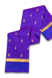 Purple Kanjivaram Pure Silk Saree with Contrast Pallu 10074893
