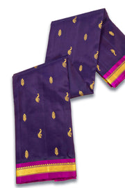 Purple Kanjivaram Pure Silk Saree with Contrast Pallu 10074897