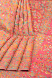 Pink Handloom Kashmir Kani Silk Saree 10075401