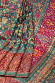 Green Handloom Kashmir Kani Silk Saree 10075402