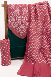 Green Bandhani Mukaish Embroidery 3 Piece Salwar Suit Material 10075472