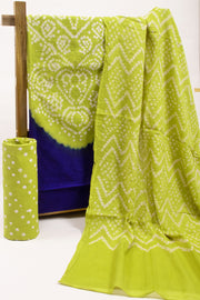 Green Bandhani Mirror Work 3 Piece Salwar Suit Material 10075475