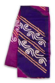 Purple Bandhani Mulmul Cotton Saree 10075490