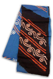 Blue Bandhani Mulmul Cotton Saree 10075493