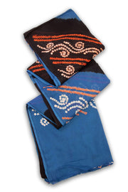 Blue Bandhani Mulmul Cotton Saree 10075493