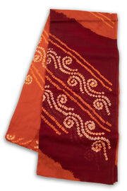 Orange Bandhani Mulmul Cotton Saree 10075494