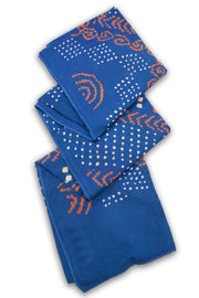 Blue Bandhani Mulmul Cotton Saree 10075495