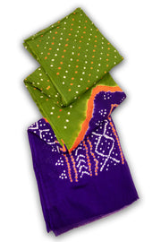 Green Bandhani Mulmul Cotton Saree 10075501