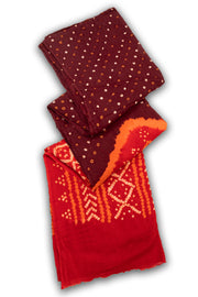 Brown Bandhani Mulmul Cotton Saree 10075502