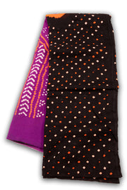 Black Bandhani Mulmul Cotton Saree 10075503