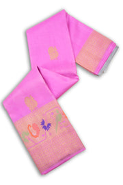 Pink Bridal Fancy Kanjivaram Pure zari saree with Paithani Pallu 10075517