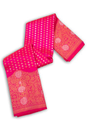 Pink Monotone Kanjivaram Pure Zari Saree 10075518