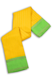 Turmeric Yellow Korvai Kanjivaram Silk Saree 10075519