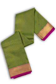 Dark Green Nakashi Kanjivaram Silk Saree 10075526