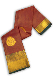  Barn Red Kanjivaram Silk Saree with Checks Design 10075528