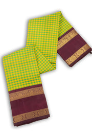 Canary Yellow Korvai Kanjivaram Silk Saree 10075529