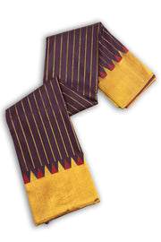 Brown Ettukol Kanjivaram Pure Silk Saree 10075531