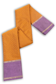 Kanjivaram Vegan Viscose Silk Saree Light Brown Color Block Design 10075554