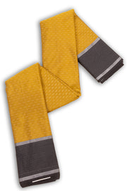 Kanjivaram Vegan Viscose Silk Saree Golden Brown Color Block Design 10075560