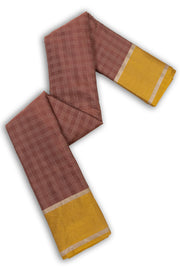 Kanjivaram Vegan Viscose Silk Saree Deep Coffee Color Block Design 10075561