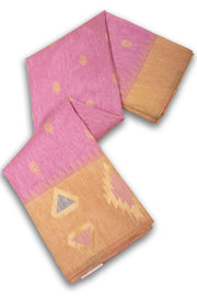 Kanjivaram Vegan Viscose Silk Pink Color Jute Style Finish 10075595