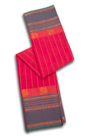 Pink Handloom Chettinad Cotton Saree 10075818