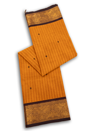 Brown Handloom Chettinad Cotton Saree 10075909