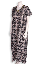 Grey Batik Printed Cotton Nightwear 10076176