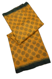 Yellow Printed Tussar Silk Saree 10076295