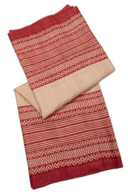 Beige Printed Tussar Silk Saree 10076299