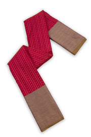 Maroon Art Silk Kanjivaram Saree With Stripes Design 10076343