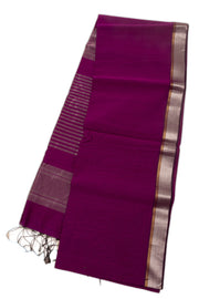  Purple Maheshwari Silk Cotton Saree 10076361