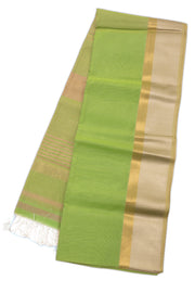 Green Maheshwari Silk Cotton Saree 10076362