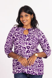 Purple Batik Printed Rayon Kurti 10076412