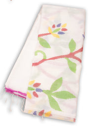 White Handloom Jamdani Cotton Saree 10076434