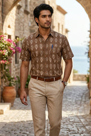Brown Bagh Printed Full Sleeve Men's Cotton Shirt 10076854