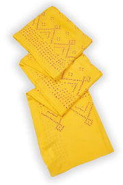 Yellow Bandhani Mulberry Silk Saree 10076901